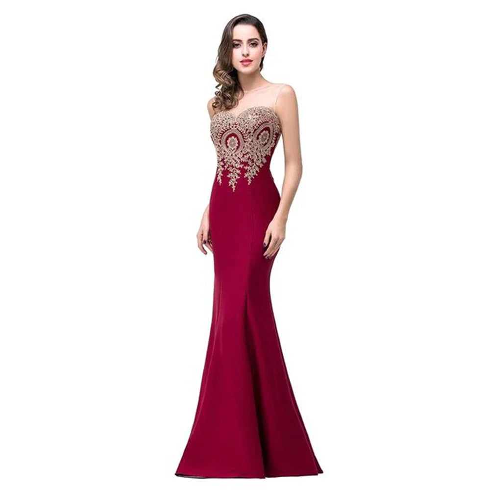 Mint Green Bridesmaid Dresses Mermaid Lace Applique Mesh Neck Backless Evening Formaol Party Prom Gown For Bride Vestido De Gala