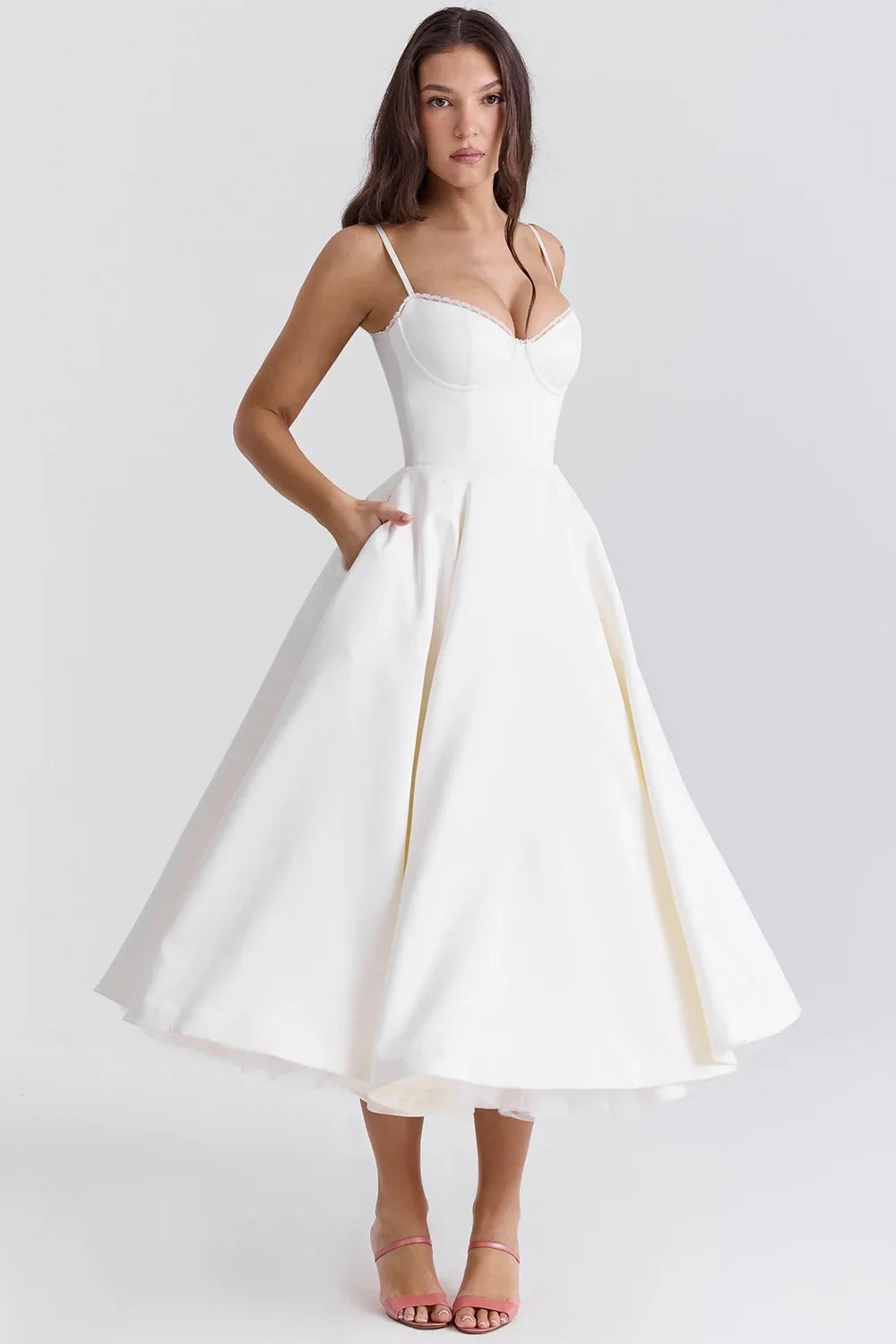 Summer Long Evening Dress Elegant 2025 New Arrivals Spaghetti Strap Corset Bustier Dress Satin Prom Dress Women