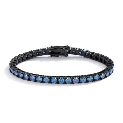 Blue Moissanite Tennis Bracelets for Women Man 3mm 4mm Lab Grow Diamond with Certificate 925 Silver Plated 18k Bracelet