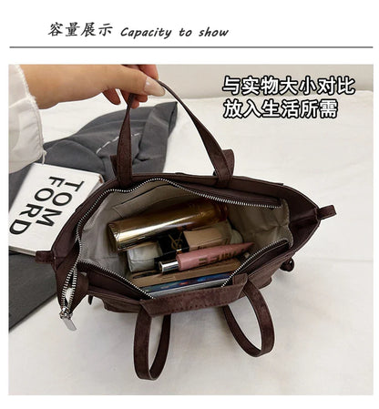 2025 Hot Sale Autumn Soft Women's Handbags Faux Suede Solid Color Large Capacity Shoulder Bag Casual Versatile Ladies Bags