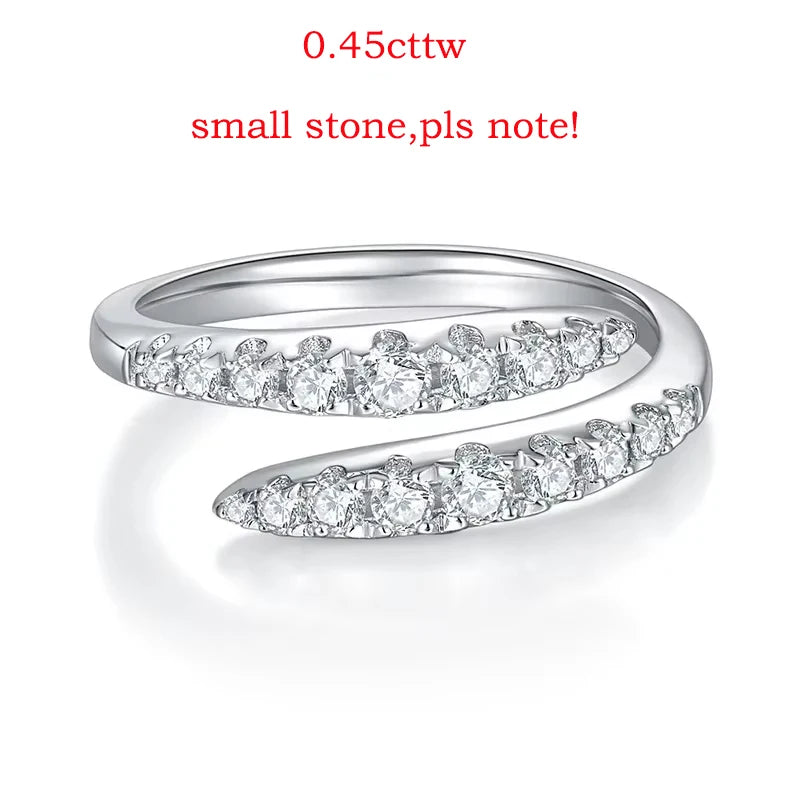 10 Gems Full Moissanite Rings for Women Sparkling Flawless Lab Created Diamond Wedding Band S925 Sterling Silver Jewelry