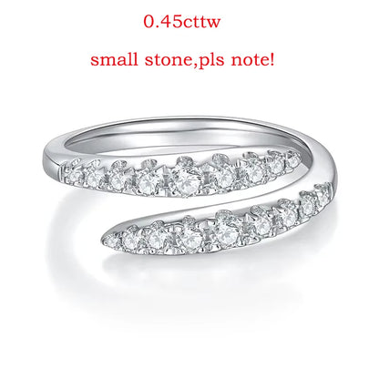 10 Gems Full Moissanite Rings for Women Sparkling Flawless Lab Created Diamond Wedding Band S925 Sterling Silver Jewelry
