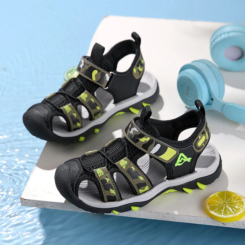 Children's Anti-Slip Summer Sandals for Boys Outdoor Anti-Collision Casual Walking Shoe Breathable Kids Beach Sandals Size 28-39