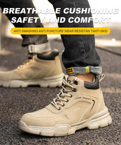 Waterproof Work Boots for Men Women Steel Toe Boots Lightweight Indestructible Slip Resistant Construction Safety Boots