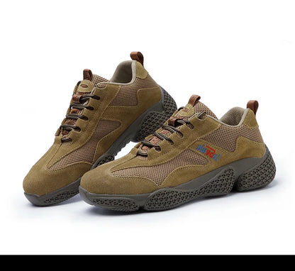 Men's Labor Protection Shoes Steel Toe Caps Lightweight Anti Slip Safety Work Shoes Anti Piercing Smashing Functions
