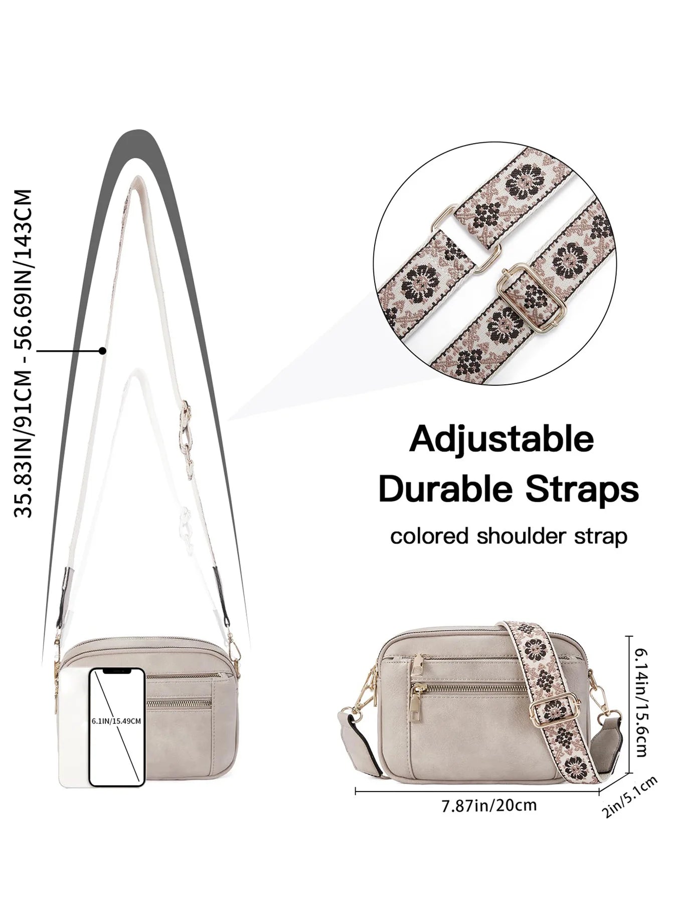 Ladies' Small Square Bag Two-tone Leather Crossbody Bag Large-capacity PU Crossbody Wallet Multi-functional Small Square Bag