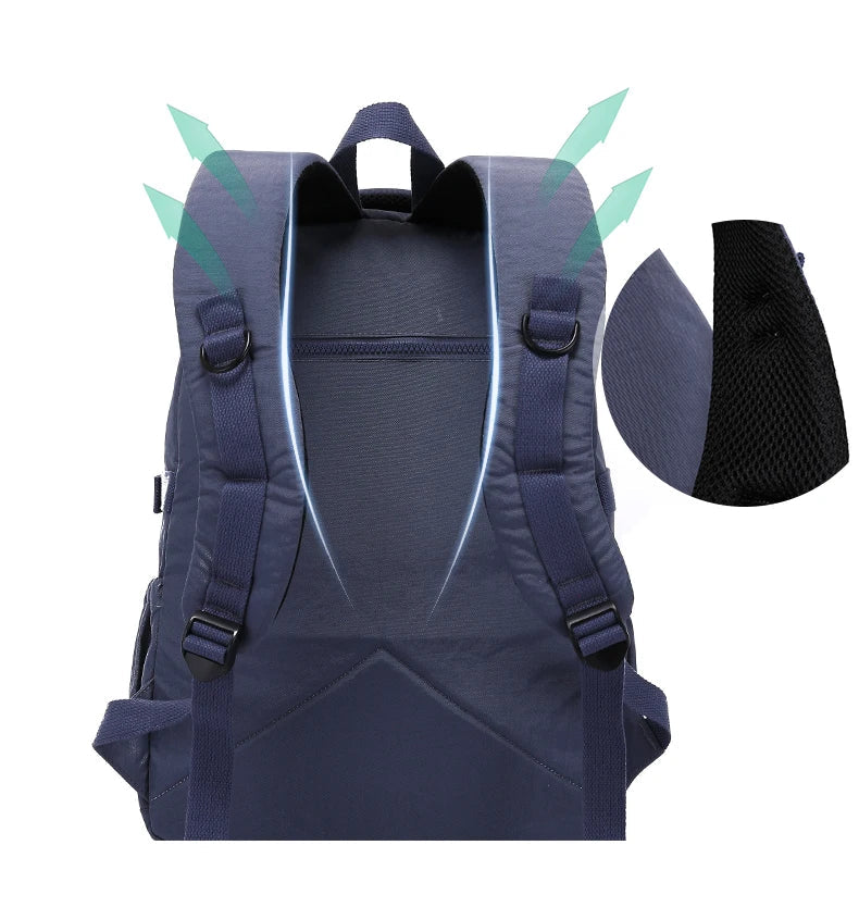 Large Nylon Waterproof Backpack Travel Rucksack for Women School Bags Mochilas Mujer Kids Girls 2026