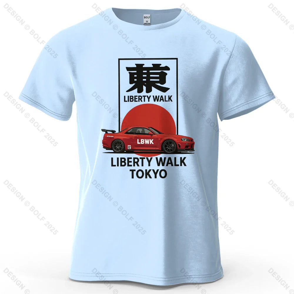 Liberty Walk Tokyo Printed Men's T-Shirt 100% Cotton Oversized Stylish Graphic Tees for Women Tops Tees Casual Streetwear