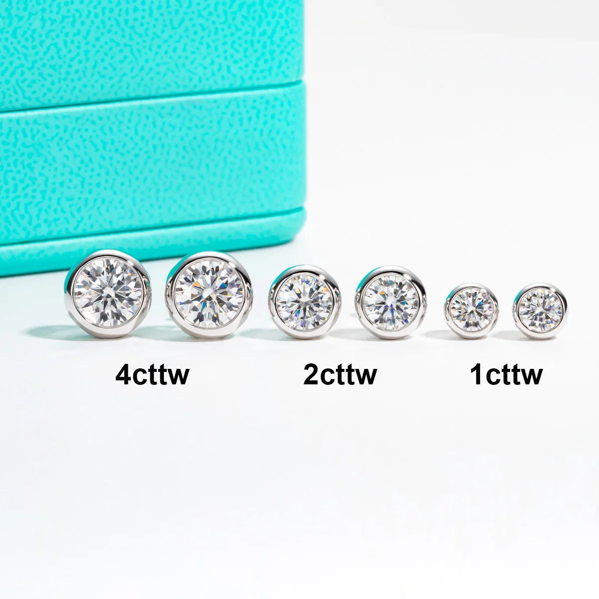 D Color Moissanite Bezel Stud Earrings 18K Gold Plated Pendant Necklace 925 Sterling Silver Jewelry Set Customs Jewelry