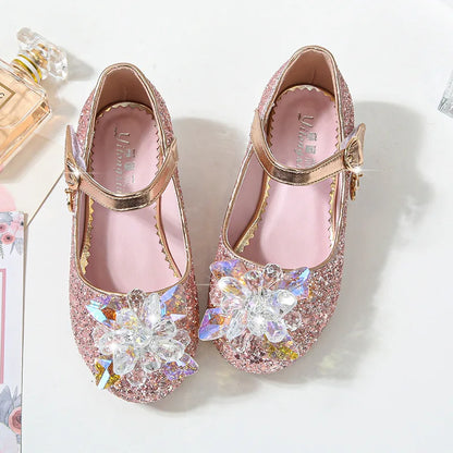 Flower Children's Shoes Beach Princess Girl Shoes For Kids Glitter Wedding Party Shoes Infantil Chaussure Enfant