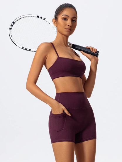 Summer Women Two Piece Gym Workout Set Female Bra Yoga Sets 2ps Shorts Fitness Wear Women Quick-Dry Camisole Sports Bra Suits