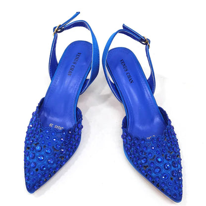 High Quality African Wedding Shoes Summer Sandals for Wedding 2025 Sexy Pumps Rhinestone Fashion Women Wedding Shoes