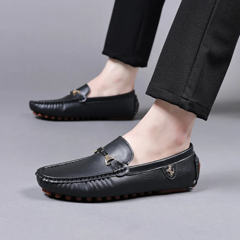 Handmade Leather Casual Men Shoes Design Loafers Man Comfortable Slip on Men Loafers Hot Sale Moccasins Driving Shoes