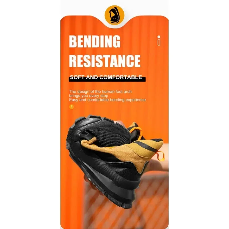 Anti Splash Water Safety Shoes Men Wear Resistant Work Boots Steel Toe Shoes Puncture-Proof Protective Shoes Security Sneakers