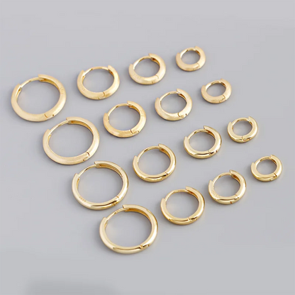 925 Sterling Silver Simple Matte Bohemian Round Ear Buckle for Women Punk Unisex Rock Hoop Earring Jewelry Accessories