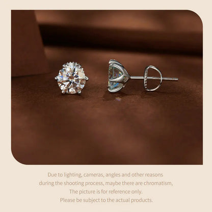 2CTTW Brilliant Cut Moissanite Stud Earrings 925 Sterling Silver Hollow Heart Prong Earrings for Women D VVS1 Lab Diamond