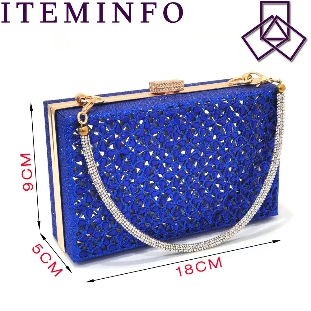 Royal Blue Shoe And Bag With Elegant High Heels Shoes Italian Popular Design African Ladies Shoes Bag Set