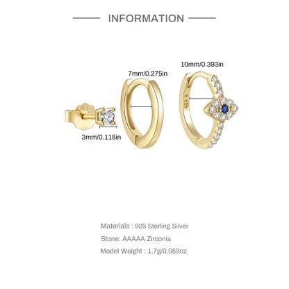 925 Sterling Silver 3PCS DIY Hoop Earring With Piercing Stud Earring Set Women Men Party Wedding Jewelry Set pendientes 925