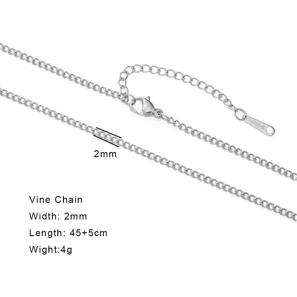 Stainless Steel Gold Color Chain Necklace Women Minimalist Cuban Paperclip Twisted Snake Chain Fashion Jewelry Wholesale