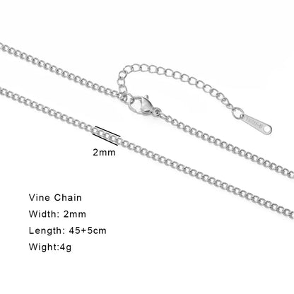 Stainless Steel Gold Color Chain Necklace Women Minimalist Cuban Paperclip Twisted Snake Chain Fashion Jewelry Wholesale