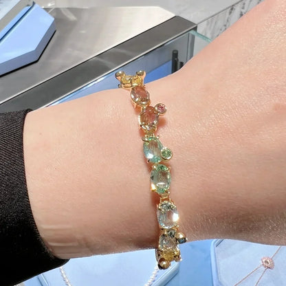 New necklaces for women's flower bracelets light luxury versatile high-end earrings niche design jewelry set