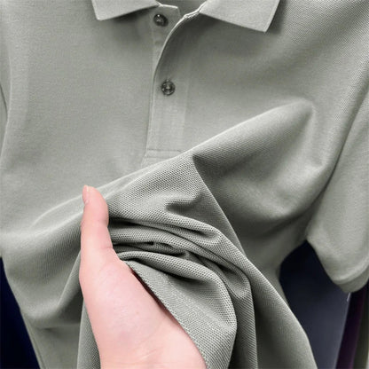 100Cotton High Quality Men's Polo Shirt Breathe Solid Color Soft Dog Print Short Sleeve Summer Lapel T-Shirt Business Menswear