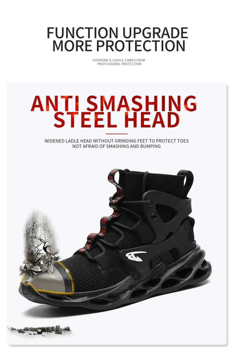 2024 New Safety Shoes Puncture-Proof Work Sneakers Lightweight Work Shoes Men Steel Toe Shoes Safety Boots Indestructible Shoes