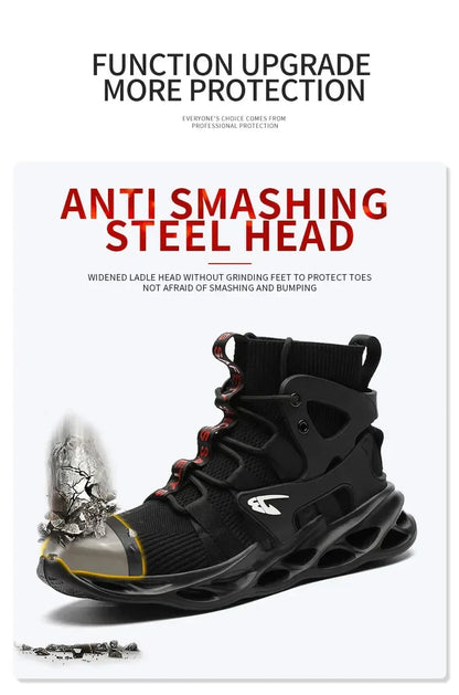 2024 New Safety Shoes Puncture-Proof Work Sneakers Lightweight Work Shoes Men Steel Toe Shoes Safety Boots Indestructible Shoes