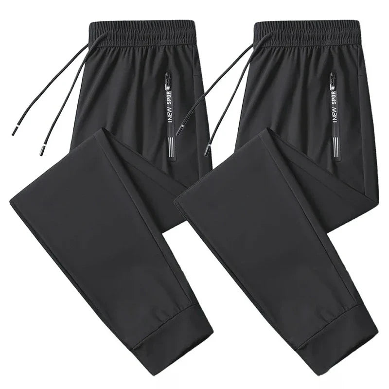 Plus Size 8xl 7xl 6xl Men Sports Pants Quick-Drying Men Trousers Joggers Sportswear Solid Sweatpants Male Elastic Ice Silk Pant