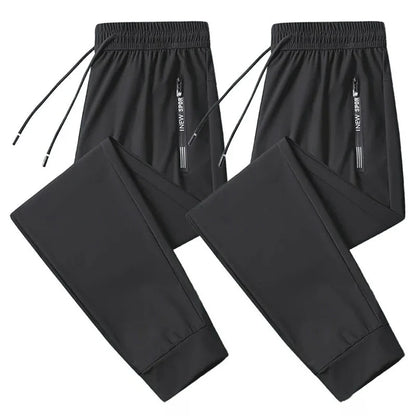 Plus Size 8xl 7xl 6xl Men Sports Pants Quick-Drying Men Trousers Joggers Sportswear Solid Sweatpants Male Elastic Ice Silk Pant