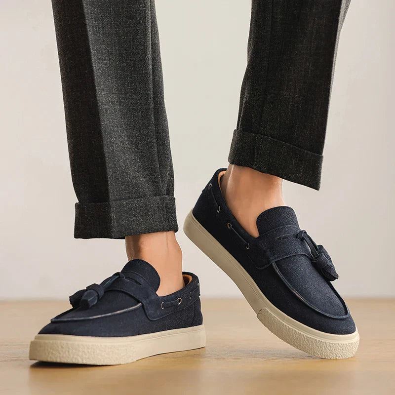 Suede Leather Handmade Loafers Leisure Walk Male Casual Shoes New Design Casual Slip on Flats Versatile Driving Shoes Moccasins