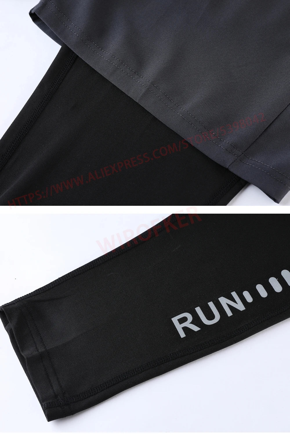 Men Run Trouser 2 In 1 Double Layer Pant Tight Training Basketball Legging Print Fitness Sweatpant With Pockets Running Trousers