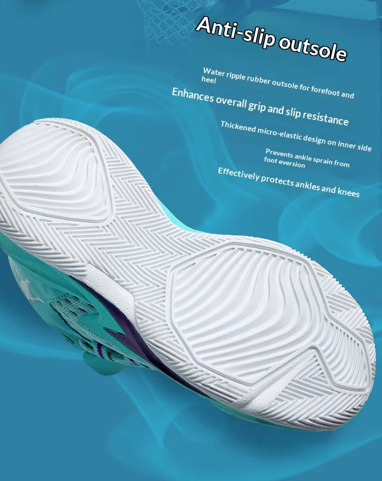 A pair of children's four-season high-top mesh basketball shoes, wear-resistant and comfortable sneakers, size 30-40，CT-685