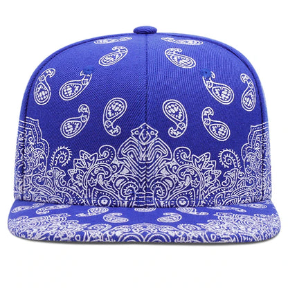 2024 New Fashion West Coast Cashew Flower Printing Snapback Cap Outdoor Sun Men Woman Baseball Hat Adjustable
