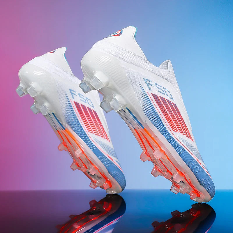 Men Training Soccer Shoes FG Breathable Drop Shipping Match Sport Cleats Football Boots Ultralight Long Spikes Indoor Sneakers