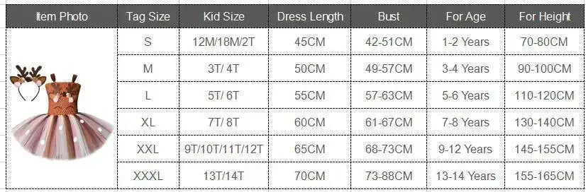 Christmas Deer Costume for Baby Girls Tutu Dress Reindeer Kids Animal Birthday Outfit Children Halloween Costumes Girl Clothes