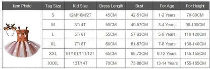 Christmas Deer Costume for Baby Girls Tutu Dress Reindeer Kids Animal Birthday Outfit Children Halloween Costumes Girl Clothes