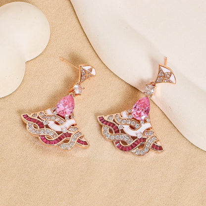 Delicate Crystal Beaded Necklace Earrings Bracelet Gift Set, High-End Fashion Jewelry Collection for Women,work to dinner piece