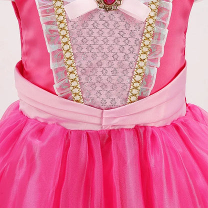 Girls Sleeping Beauty Aurora Cosplay Princess Dress Kids Rapunzel Frozen Elsa Cinderella Costume Party Clothing 2-12Years