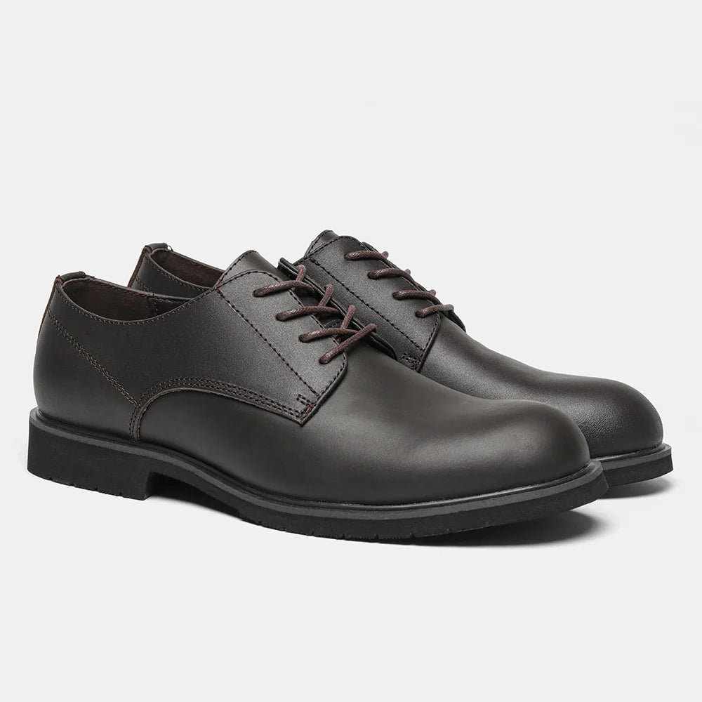 Genuine Leather Men Derby Shoes Ultralight Comfortable fashion Men Casual shoes Black Men Leather Shoes #KD6675