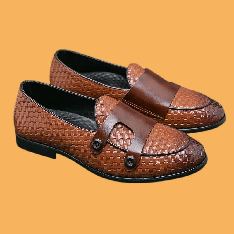 Novos Mocassins Masculinos Marrons Sapatos Sociais Masculinos de Couro PU Preto Feitos à Mão com Frete Grátis Tamanho 38-48