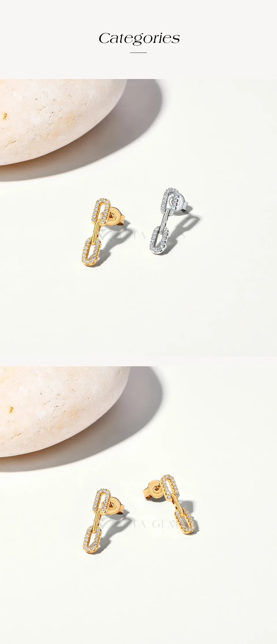 S925 Sterling Silver 18k Gold Plated Moissanite Stud Earring For Women Interlocking Design Engagemen Luxury JewelryGift