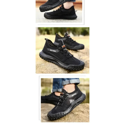Summer Safety Shoes Protective Shoes  Men's Fashion  Breathable Steel Ladle Toe  Work Shoes  Breathable Safe Sturdy and Durable