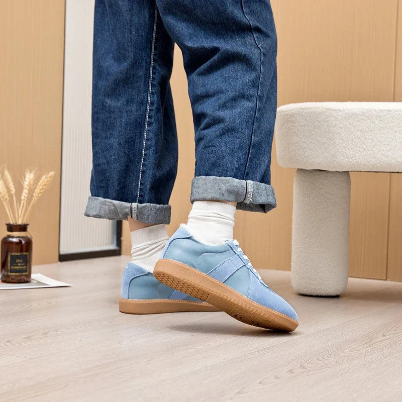 Women's Sneakers 2026 New Genuine Leather Ladies Moral Training Shoes Casual Spring Flat Shoes Women