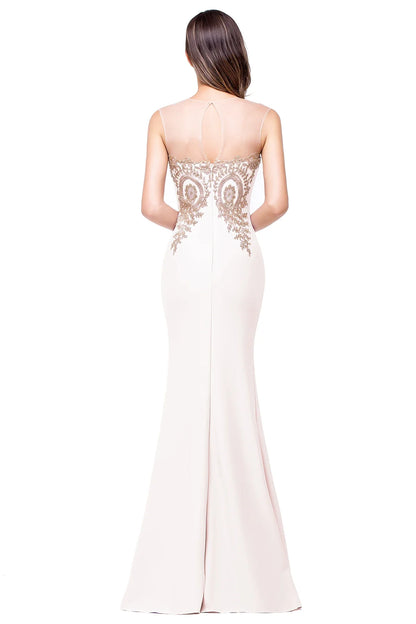 Elegant Mermaid Evening Dress Women Golden Appliques Lace Royal Blue Sweetheart Illusion Wedding Party Prom Gowns Robe de Soiree