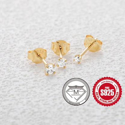 0.5-1.2 Carat D Color Moissanite Ear Stud Earrings For Women 925 Sterling Silver Sparkling Piercing Earring Fine Jewelry
