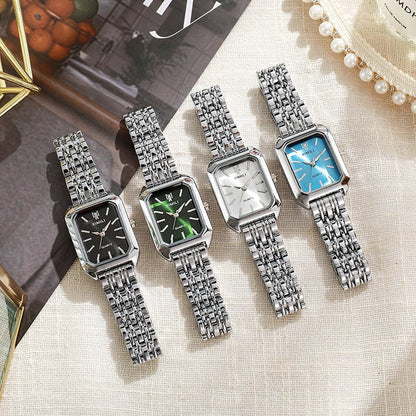 Stainless Steel Strap Watch Women Luxury Gift Quartz Wristwatch Student Fashion Simple Square Quartz Watches