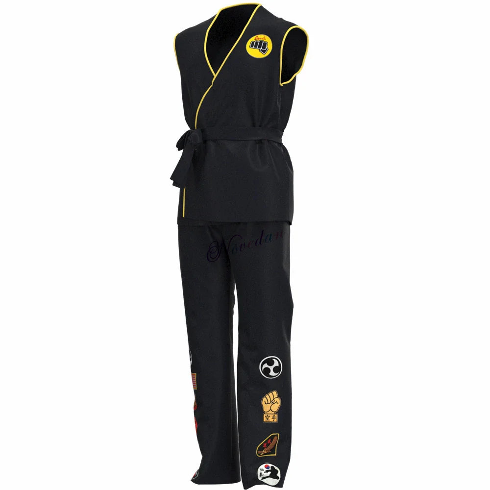 Karate Kids KOF Cobra Kai Cosplay Costume Kid Adult Black White Kimono Uniform Headband Anime Halloween Party Suit Tracksuit