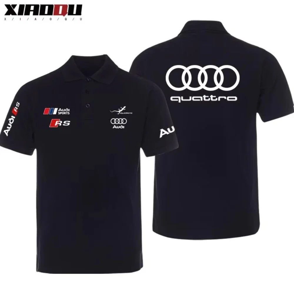 Printed Short-sleeved Audi RS Performance Racing Car Peripheral POLO Shirt Custom-made Short-sleeved Cotton T-shirt for Men