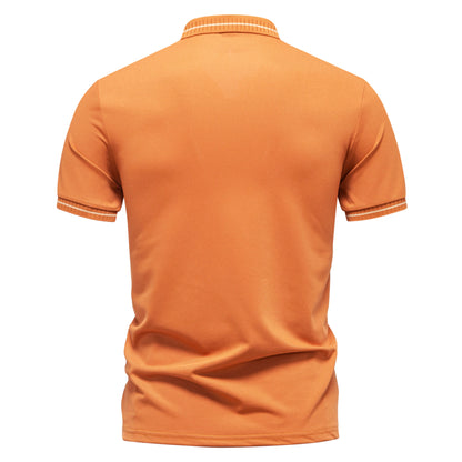 2026 New Men's Polo Collar T-shirt Short Sleeved Casual Sweat Absorbing Breathable T-shirt Men's Top